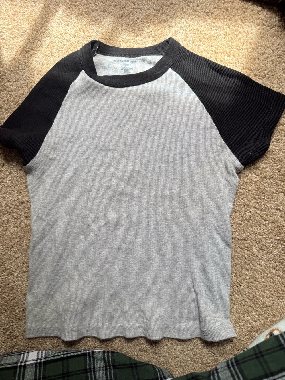 Brandy Melville Heather Gray Tee with Black Trim